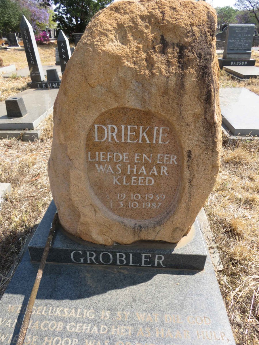 GROBLER Driekie 1939-1987