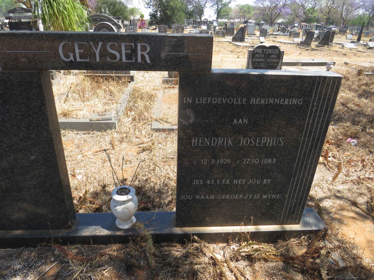 GEYSER Hendrik Josephus 1926-1983
