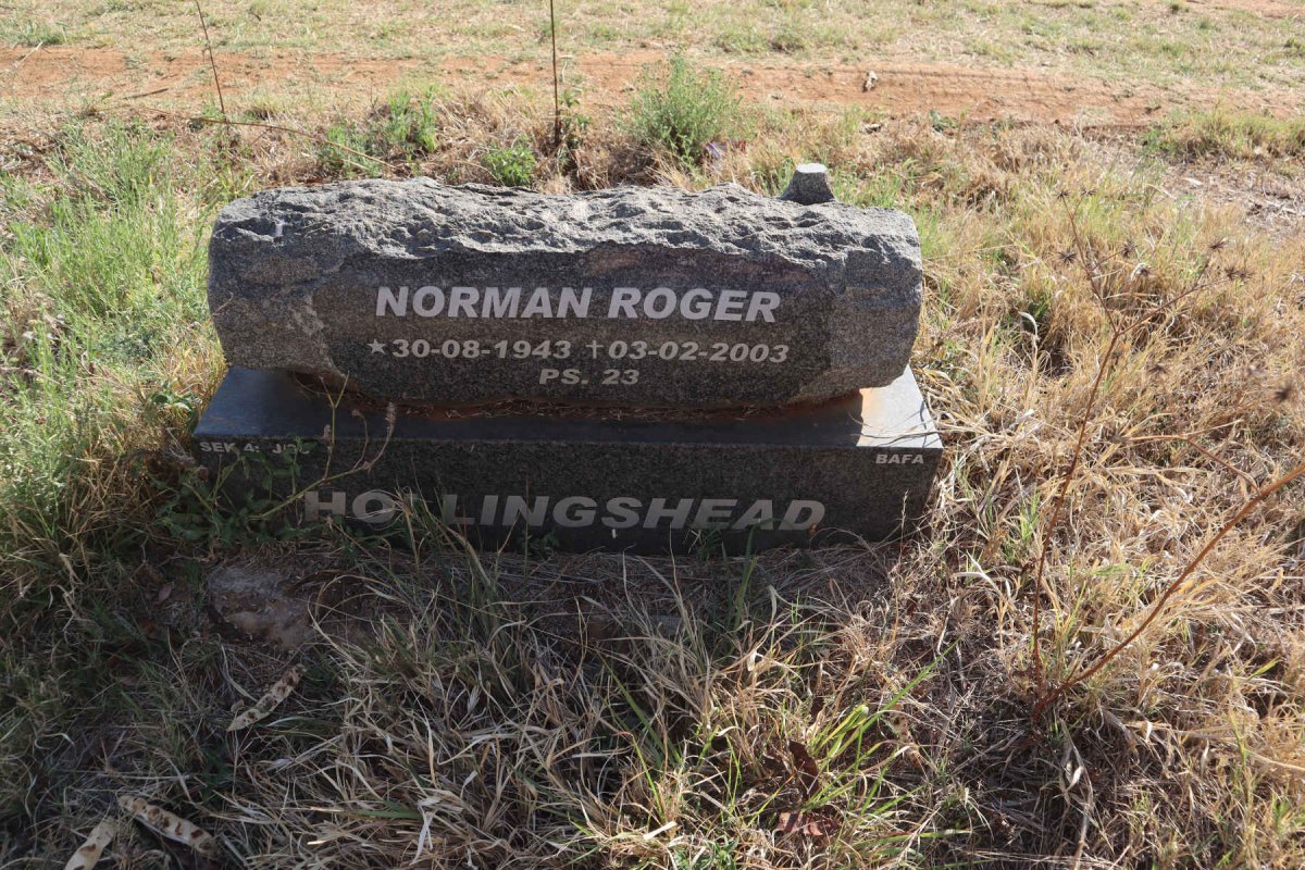 HOLLINGSHEAD Norman Roger 1943-2003