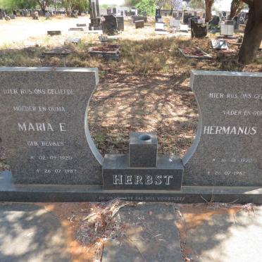 HERBST Hermanus P.S. 1920-1987 & Maria E. BEUKES 1920-1987
