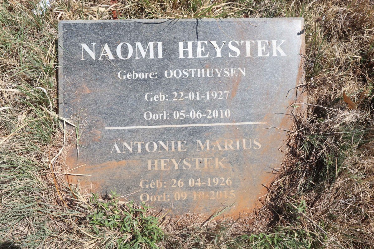 HEYSTEK Antonie Marius 1926-2015 & Naomi OOSTHUYSEN 1927-2010