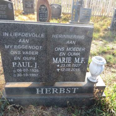 HERBST Paul J. 1926-1997 & Marie M.F. 1927-2015
