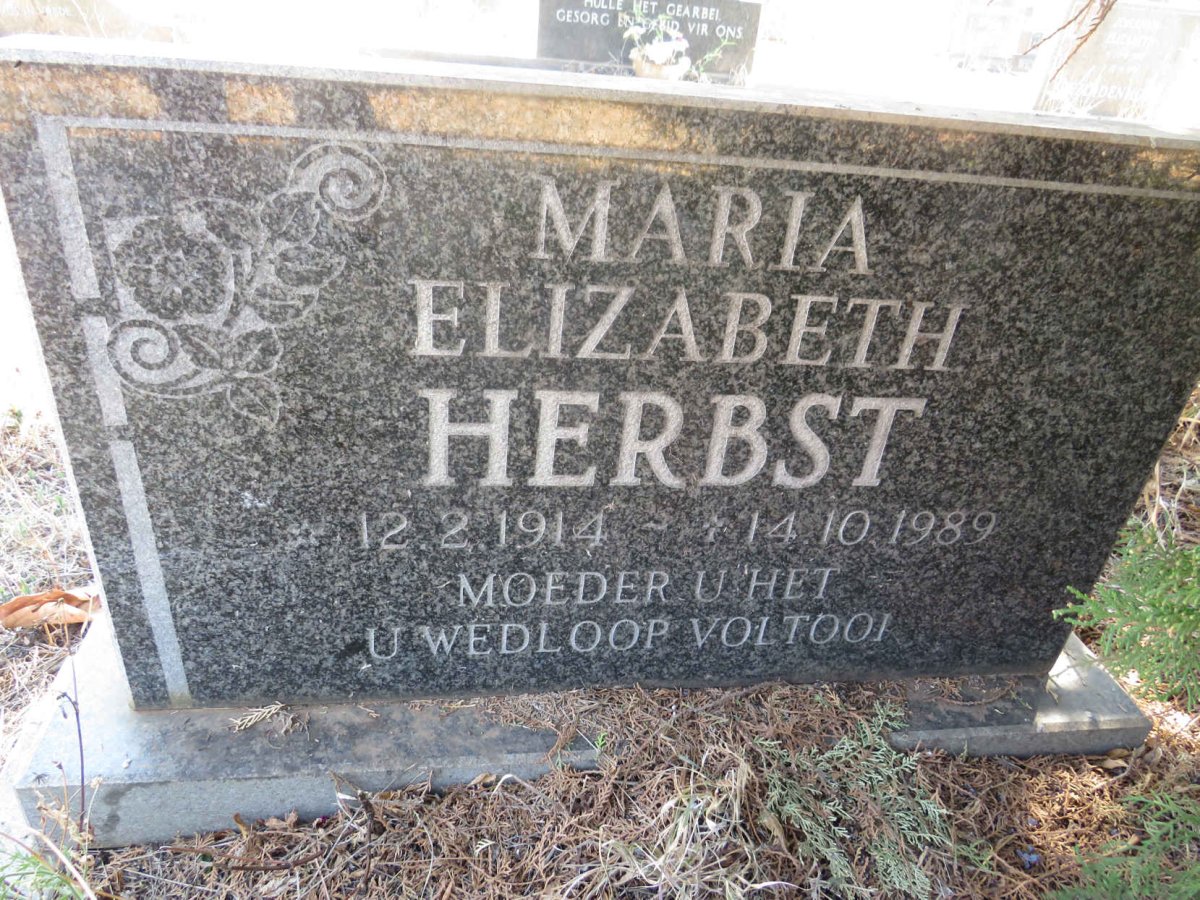 HERBST Maria Elizabeth 1914-1989