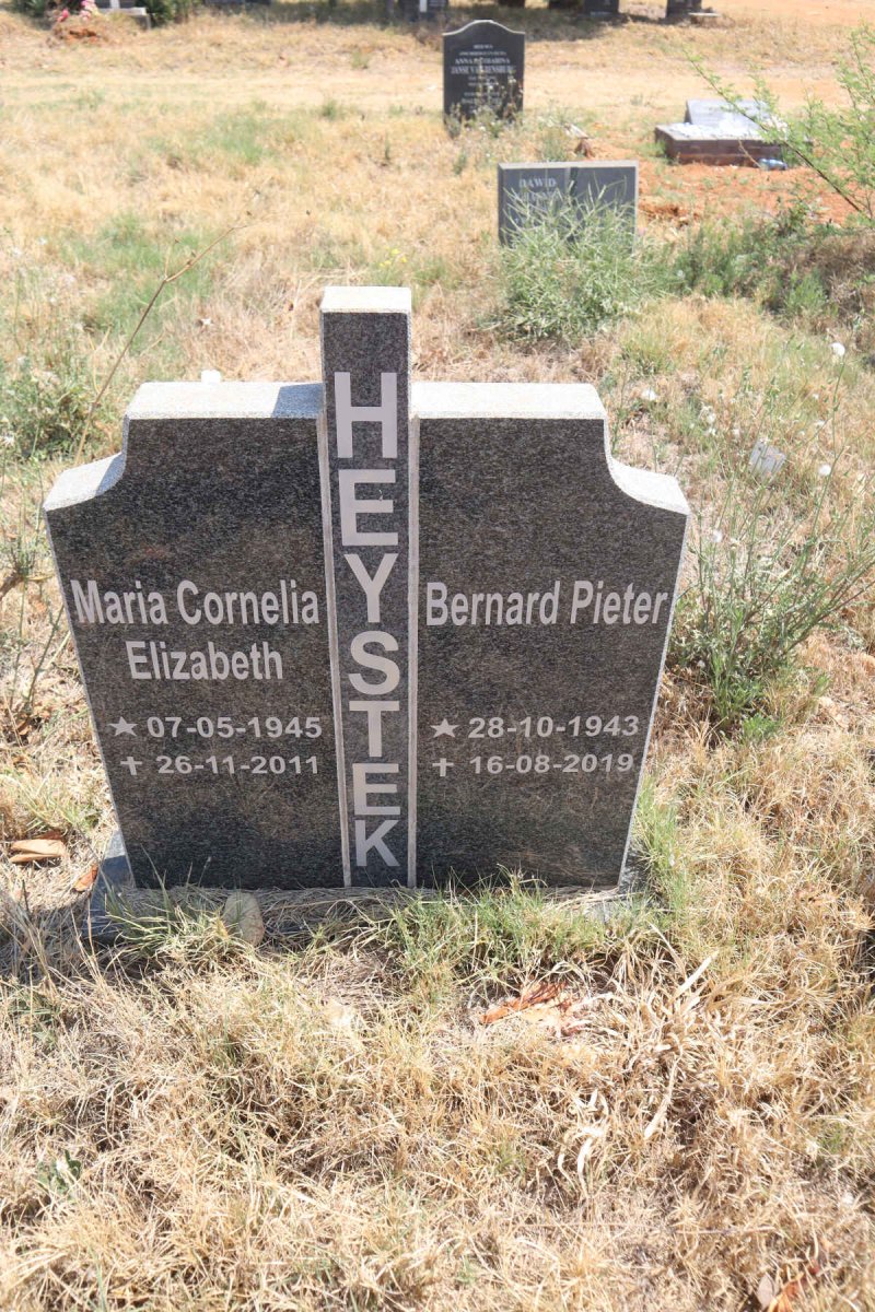 HEYSTEK Bernard Pieter 1943-2019 & Maria Cornelia Elizabeth 1945-2011