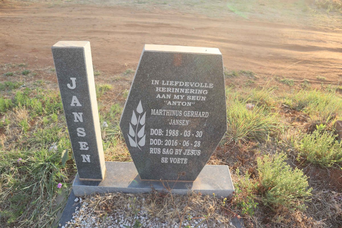 JANSEN Marthinus Gerhard 1988-2016