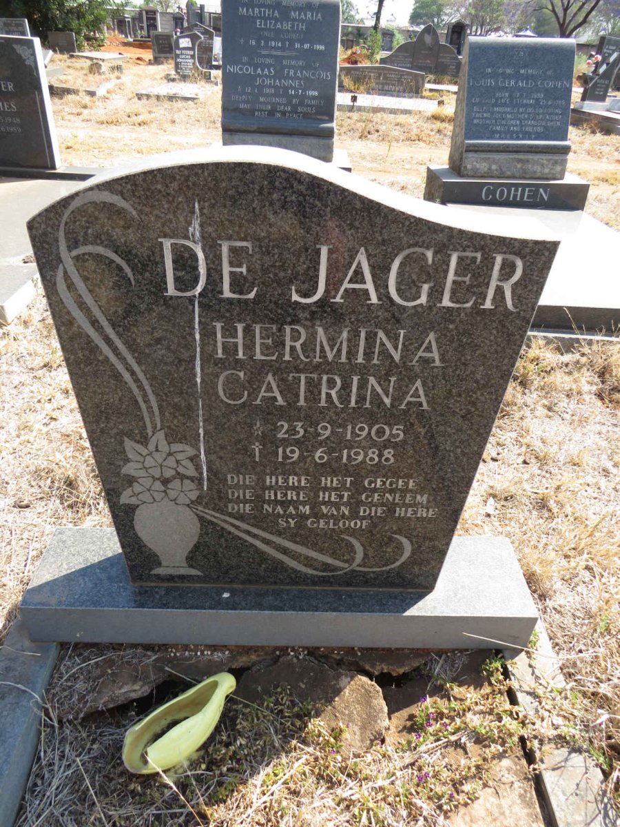 JAGER Hermina Catrina, de 1905-1988