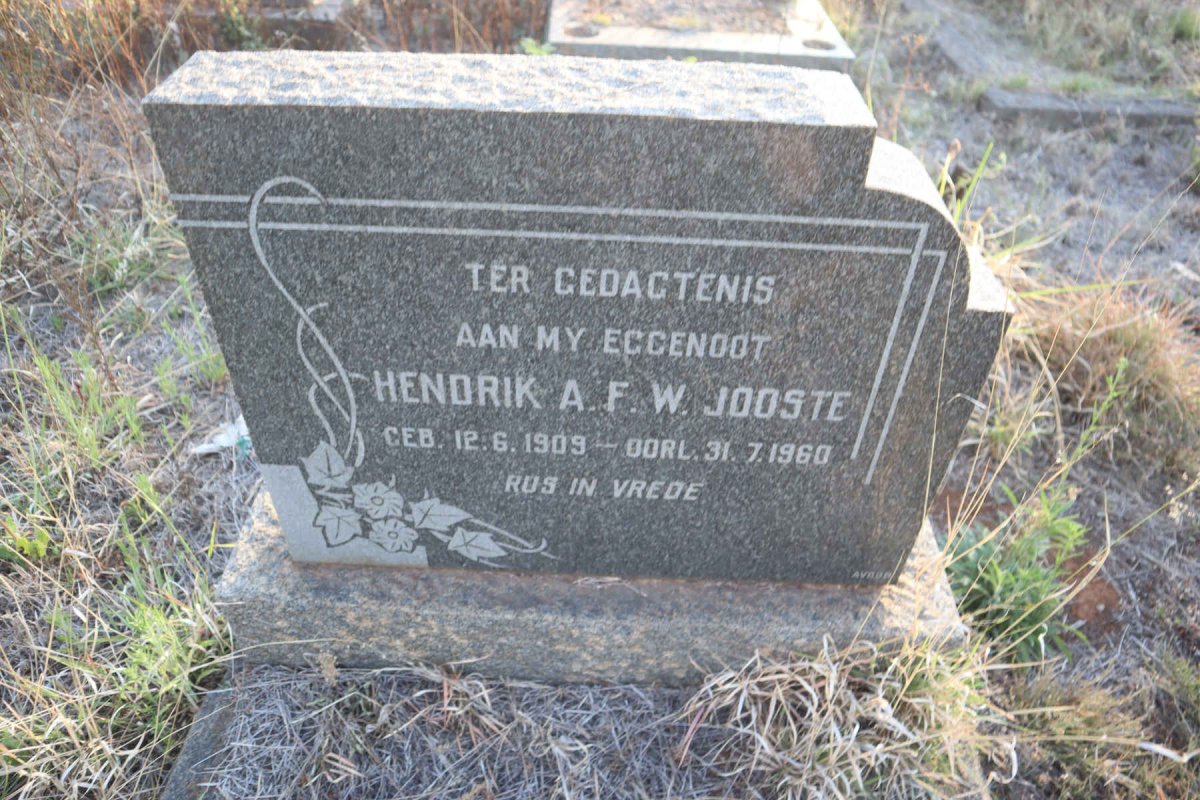 JOOSTE Hendrik A.F.W. 1909-1960