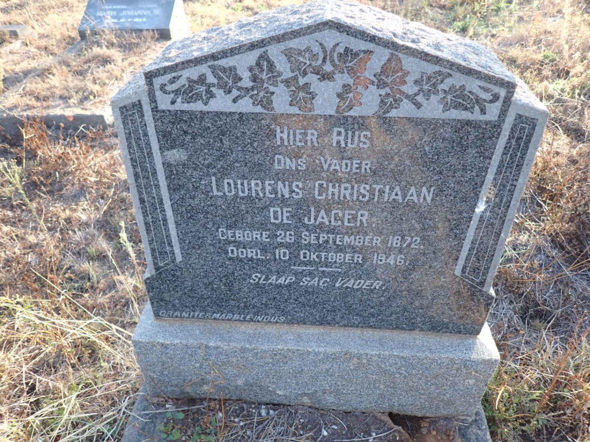 JAGER Lourens Christiaan, de 1872-1946