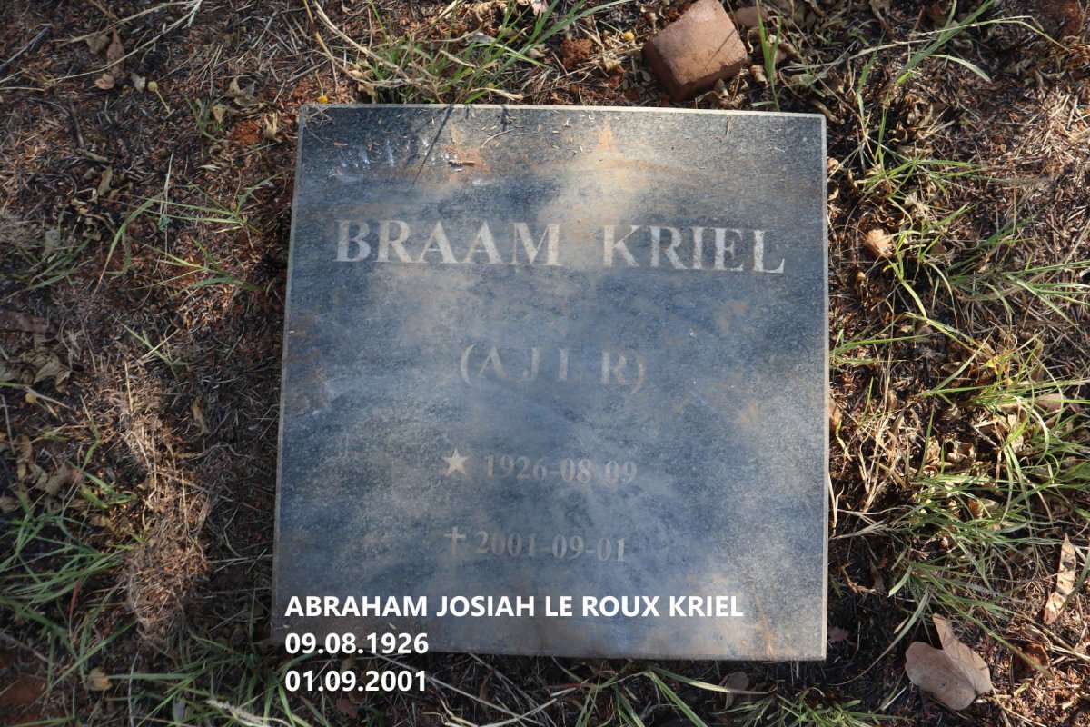 KRIEL Abraham Josiah Le Roux 1926-2001