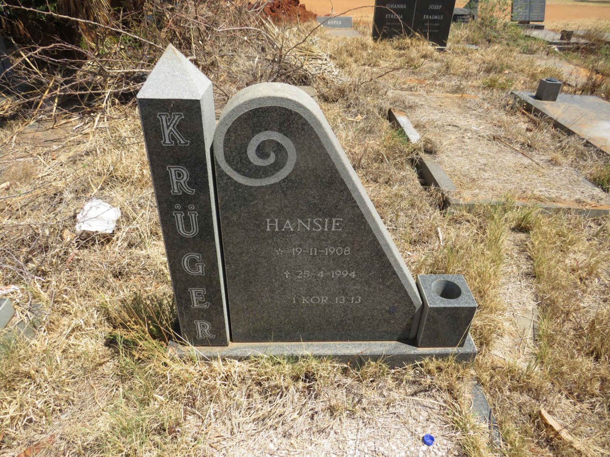 KRUGER Hansie 1908-1994