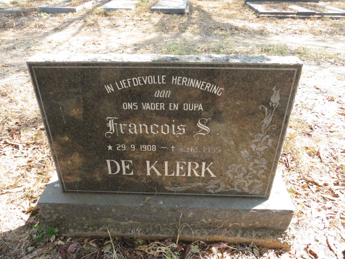 KLERK Francois S., de 1908-1995