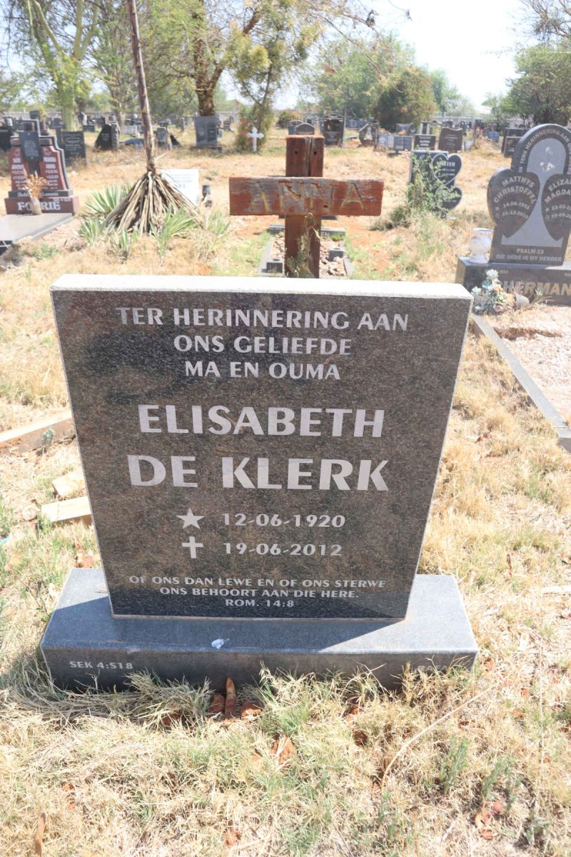 KLERK Elisabeth, de 1920-2012