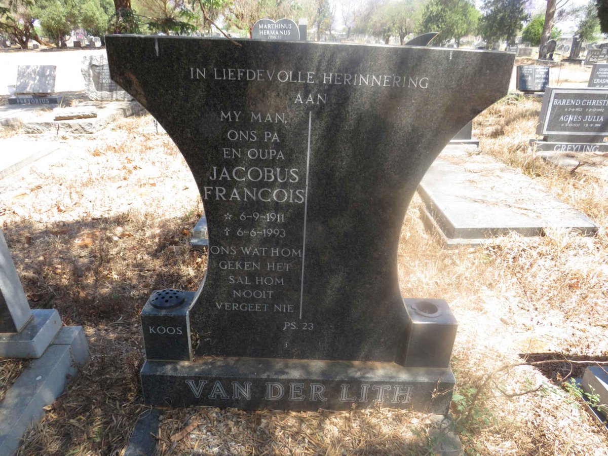 LITH Jacobus Francois, van der 1911-1993