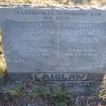 LAIDLAW Christiaan Johannes 1878-1945 & Martha Louisa Susanna ERASMUS 1878-1948