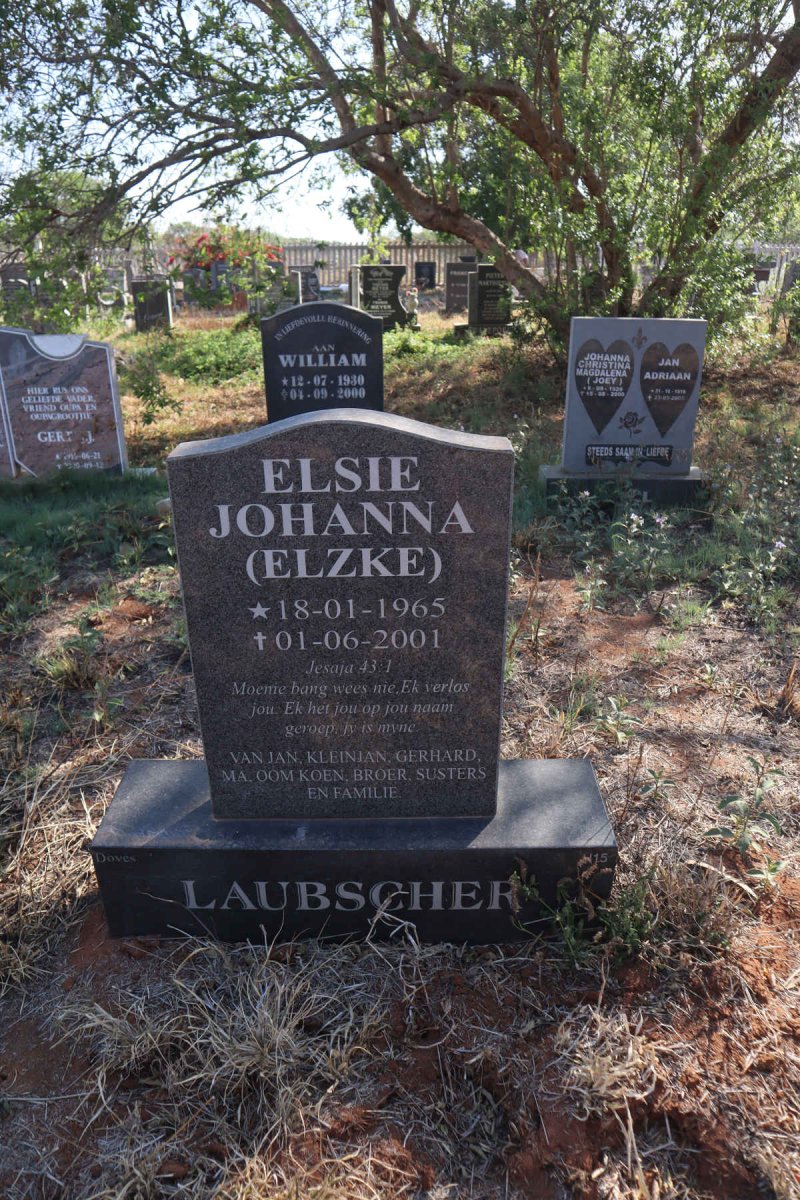 LAUBSCHER Elsie Johanna nee ELZKE 1965-2001