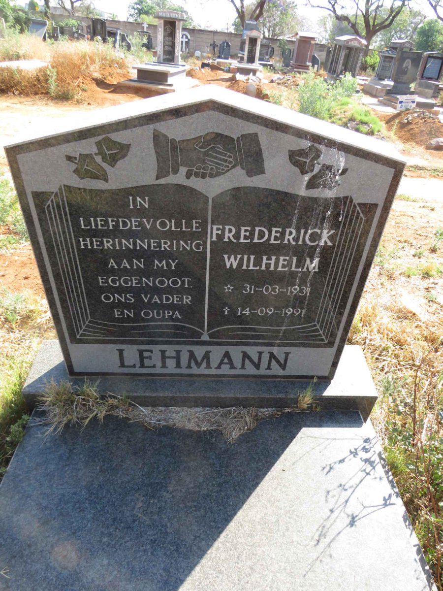 LEHMANN Frederick Wilhelm 1931-1991
