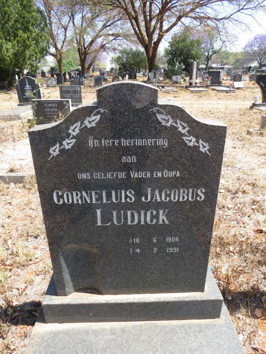 LUDICK Corneluis Jacobus 1904-1991