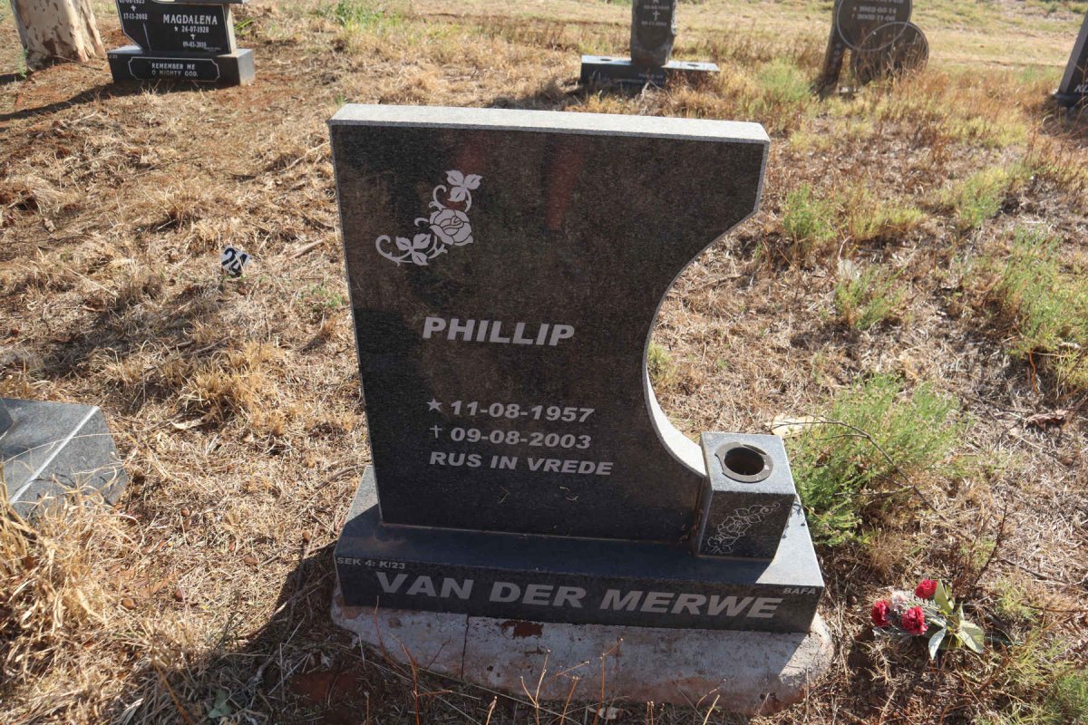 MERWE Phillip, van der 1957-2003