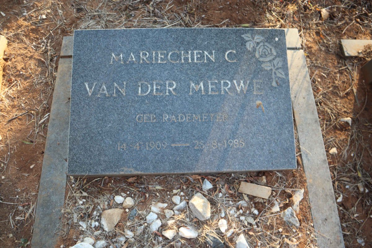 MERWE Mariechen C., van der 1909-1985