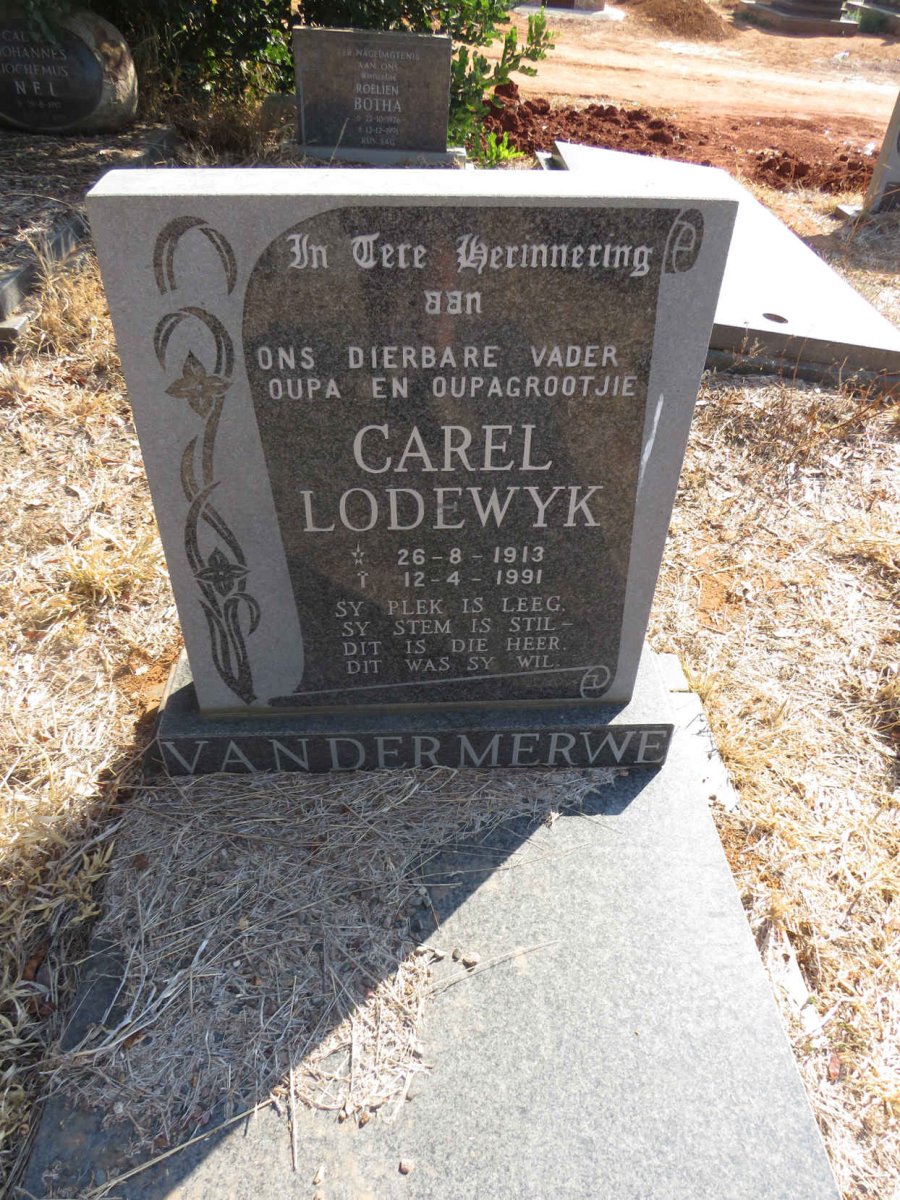 MERWE Carel Lodewyk, van der 1913-1991