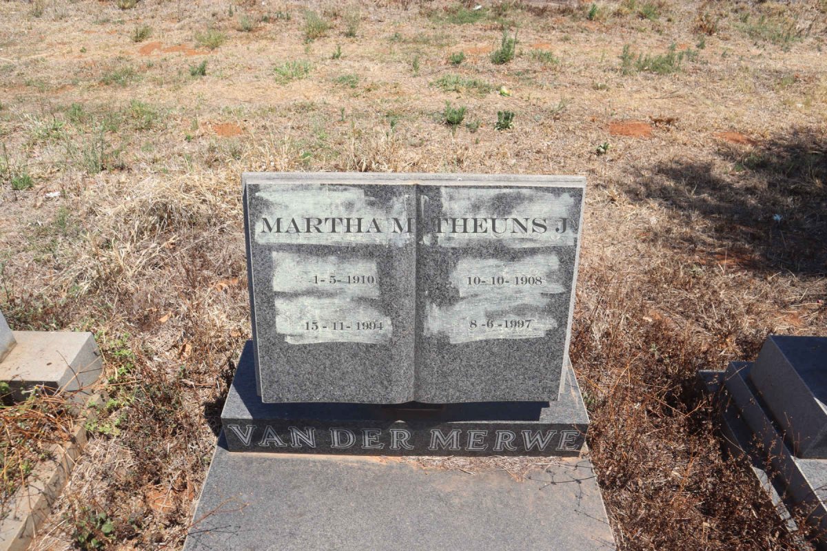 MERWE Theuns J., van der 1908-1997 & Martha M.1910-1994