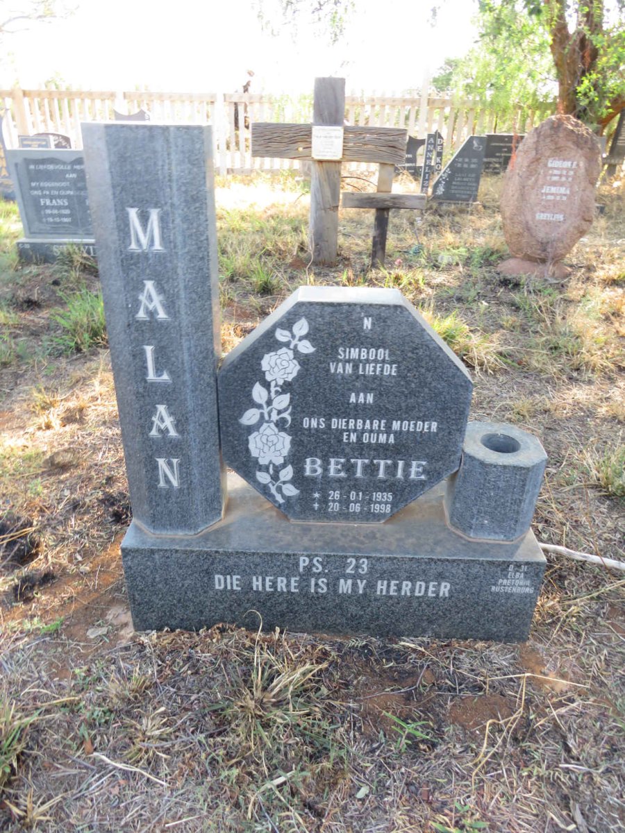 MALAN Bettie 1935-1998