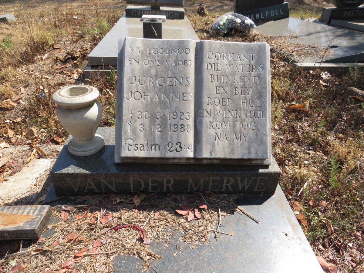MERWE Jurgens Johannes, van der 1923-1988