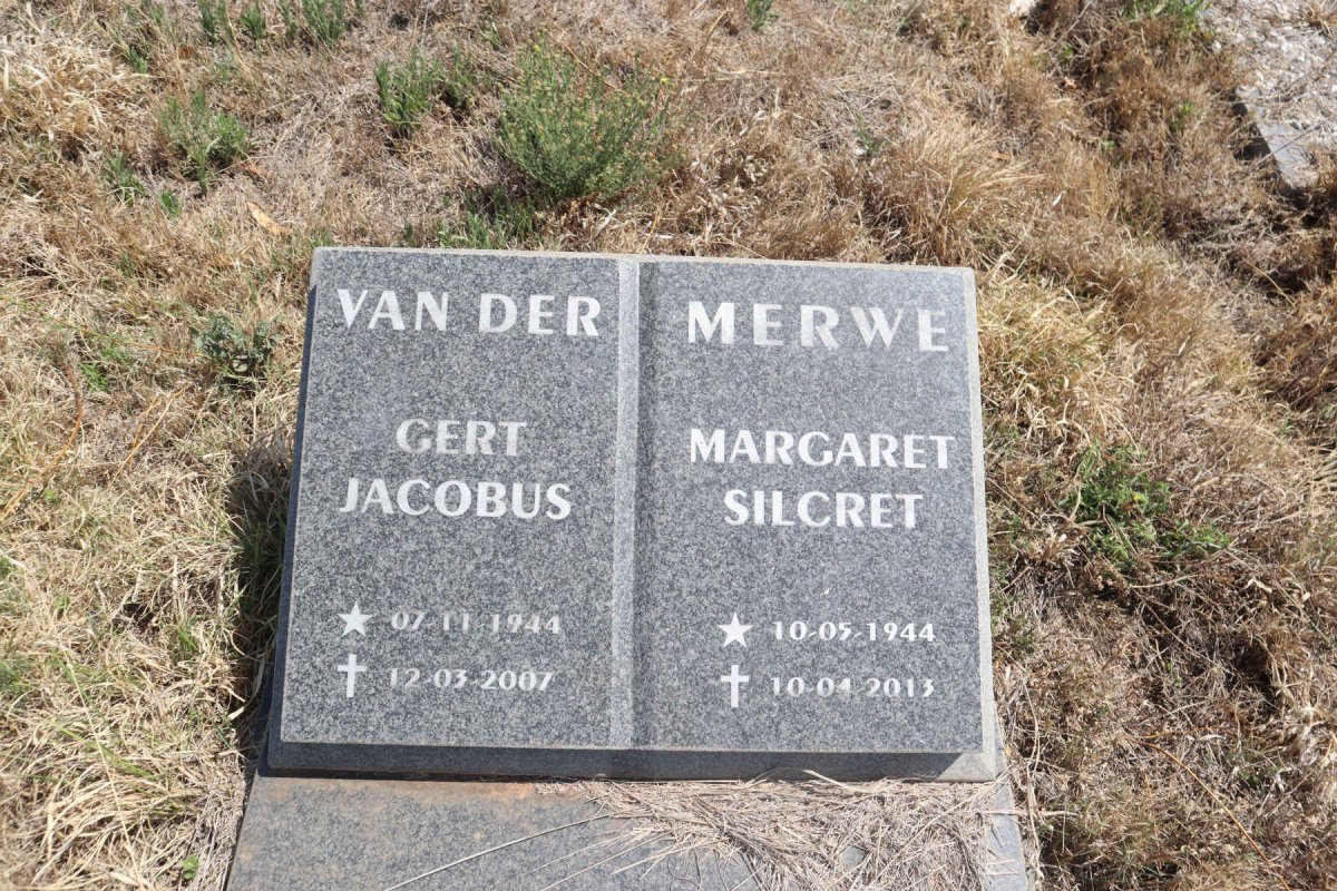 MERWE Gert Jacobus, van der 1944-2007 & Margaret Silcret 1944-2013