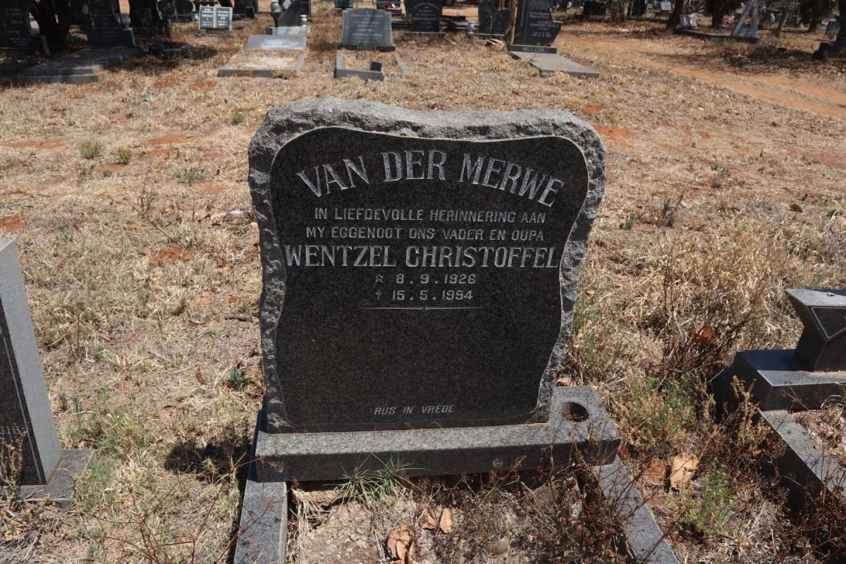 MERWE Wentzel Christoffel, van der 1926-1994