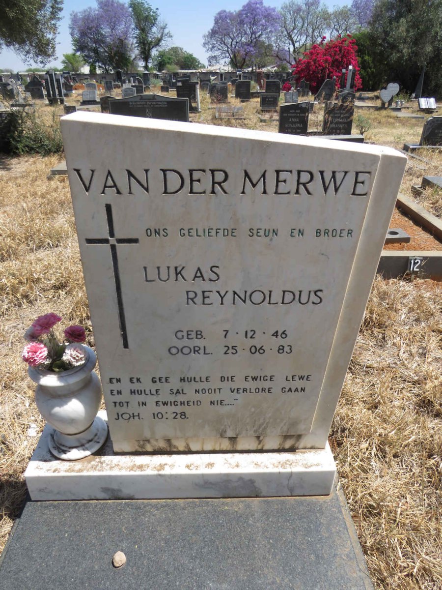 MERWE Lukas Reynoldus, van der 1946-1983