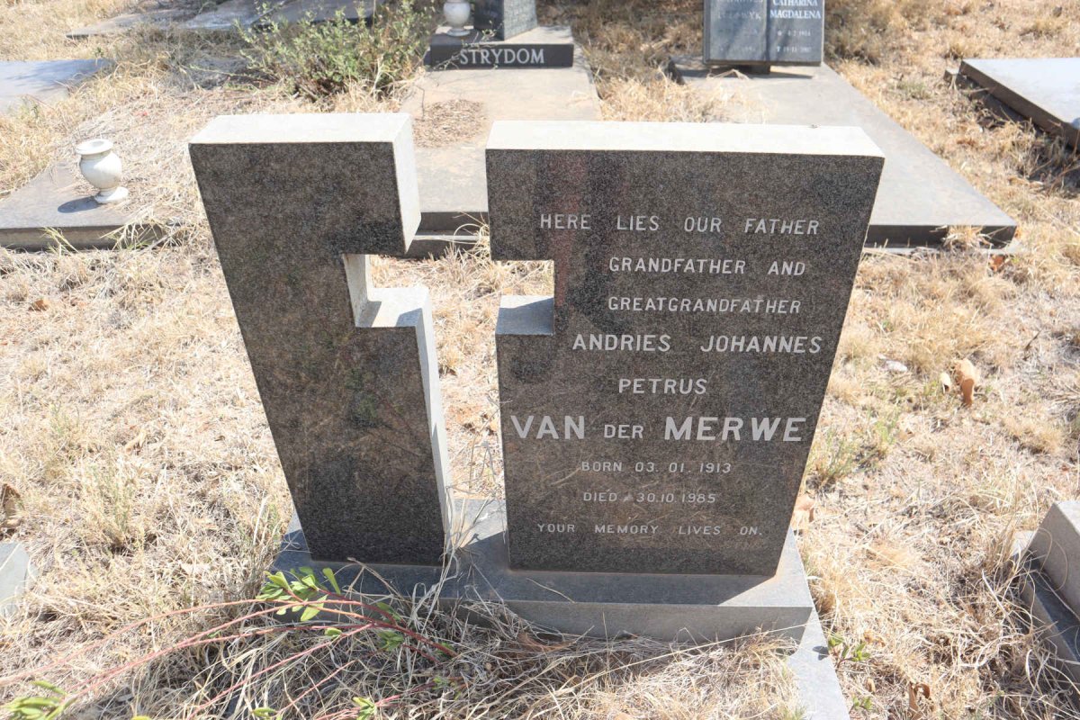 MERWE Andries Johannes Petrus, van der 1913-1985