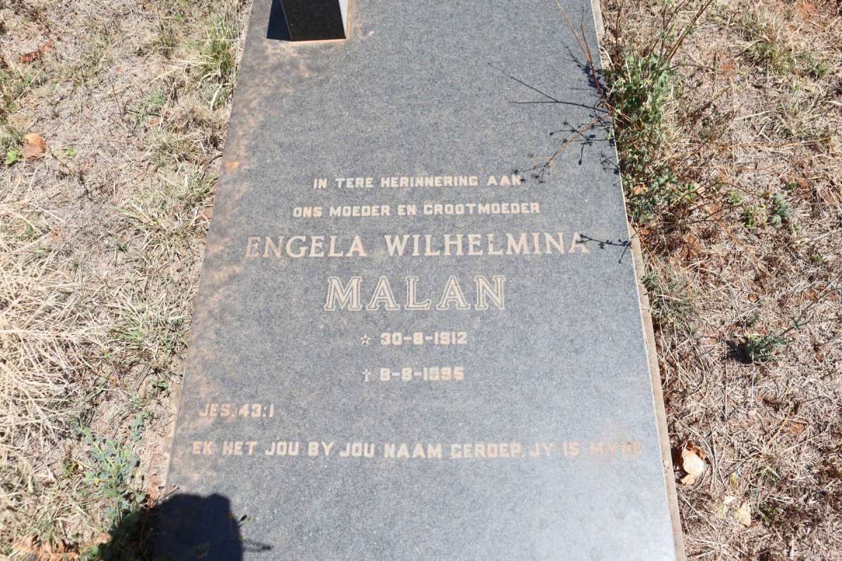 MALAN Engela Wilhelmina 1912-1995