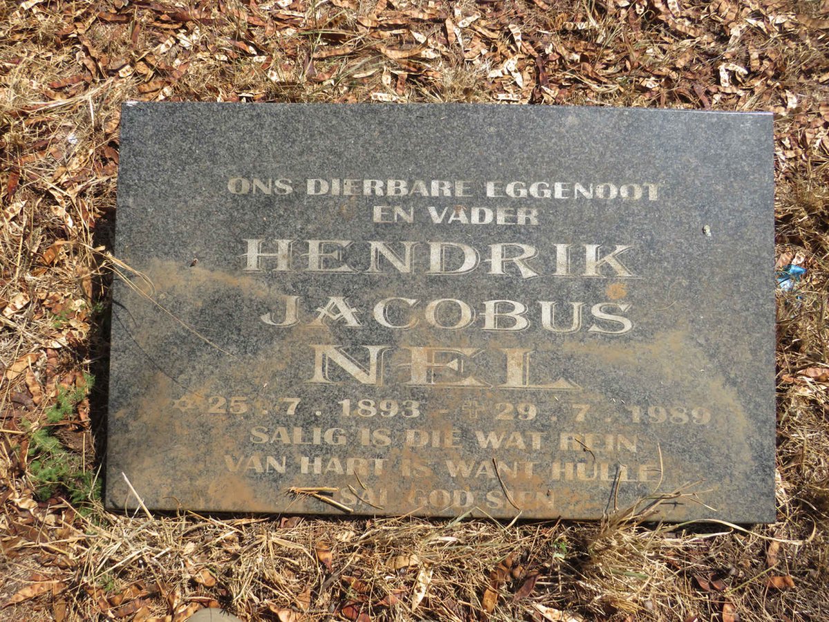 NEL Hendrik Jacobus 1893-1989