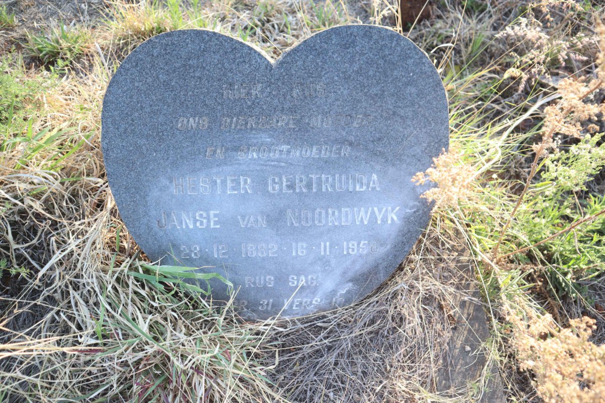 NOORDWYK Hester Gertruida, Janse van 1882-1958