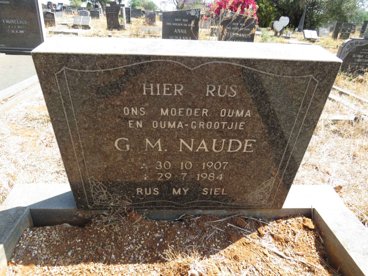 NAUDE G.M. 1907-1984