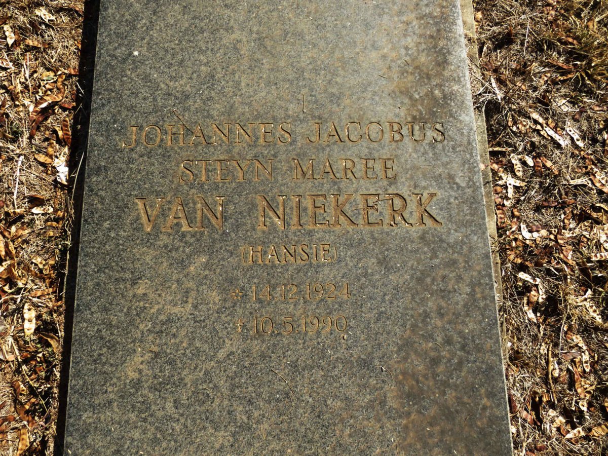 NIEKERK Johannes Jacobus Steyn Maree, van 1924-1990