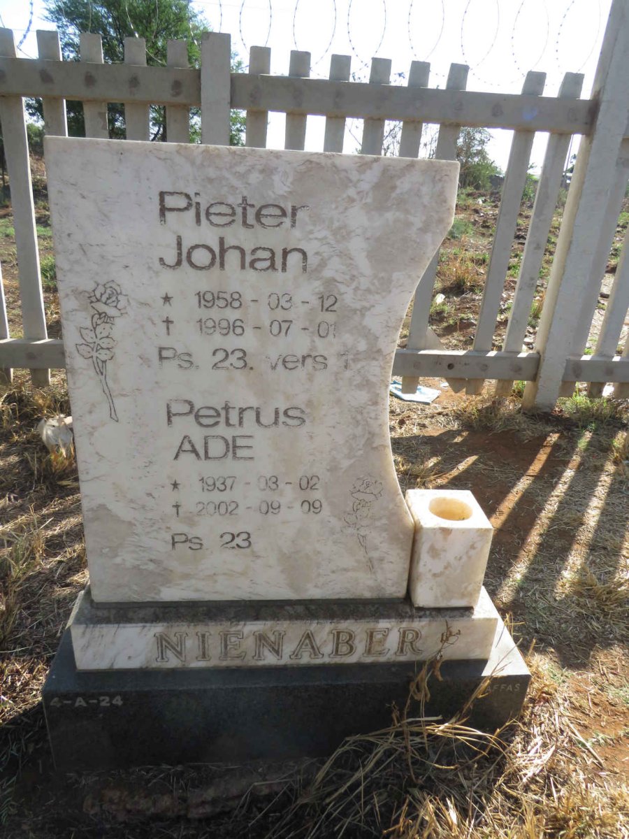NIENABER Petrus A.D.E. 1937-2002 :: NIENABER Pieter Johan 1958-1996