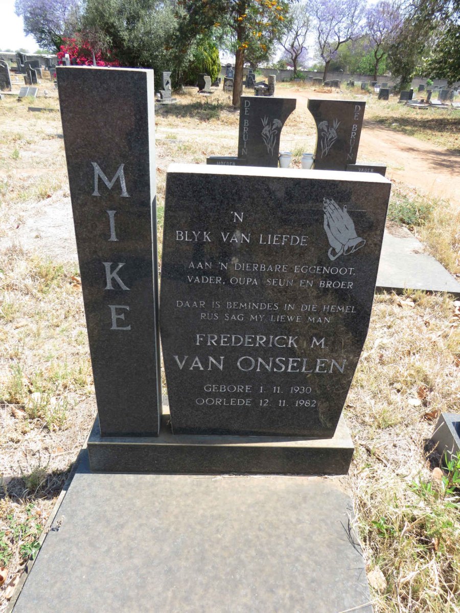 ONSELEN Frederick M., van 1930-1982