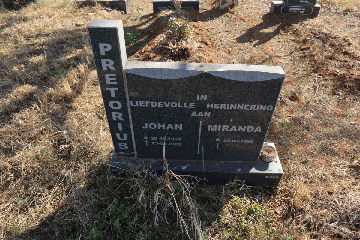 PRETORIUS Johan 1952-2003 & Miranda 1950-