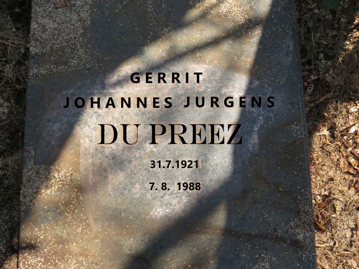 PREEZ Gerrit Johannes Jurgens, du 1921-1988