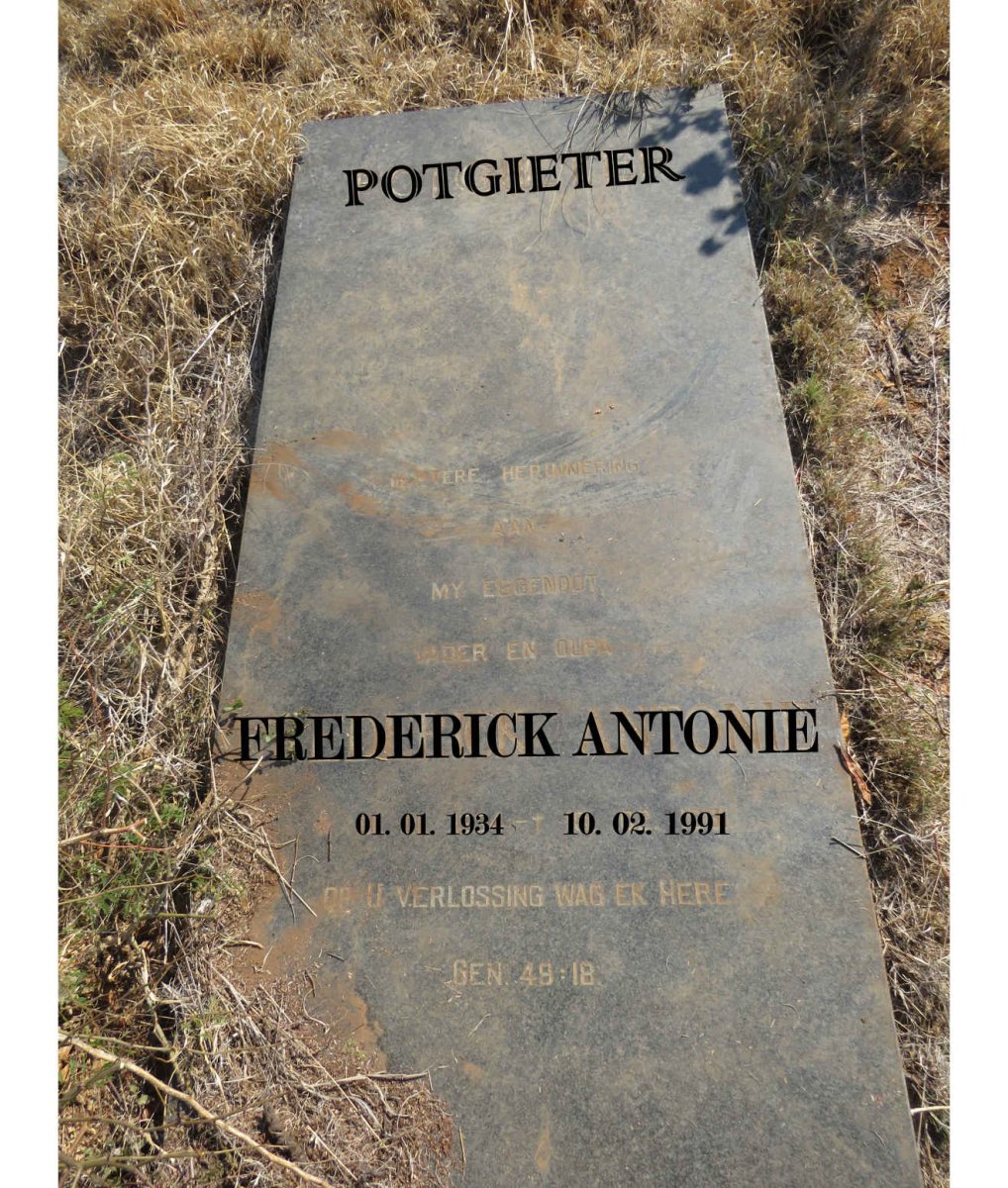 POTGIETER Frederick Antonie 1934-1991