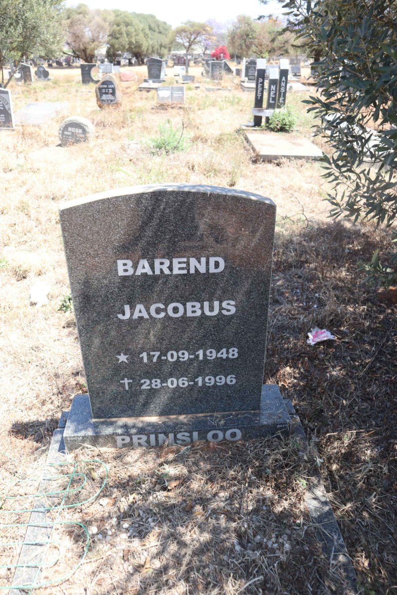 PRINSLOO Barend Jacobus 1948-1996