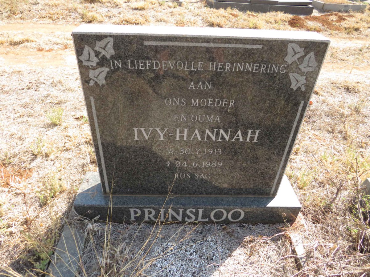 PRINSLOO Ivy Hannah 1913-1989