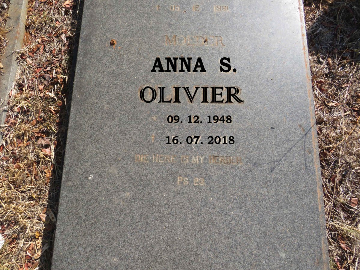 POTGIETER Anna S. OLIVIER 1948-2018 :: POTGIETER Gerhard 1966-1991 _2