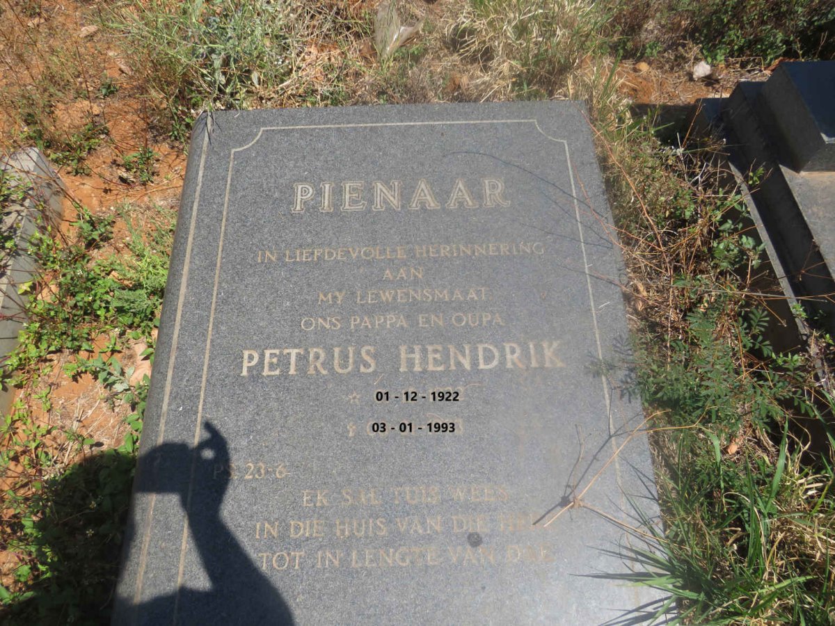 PIENAAR Petrus Hendrik 1922-1993