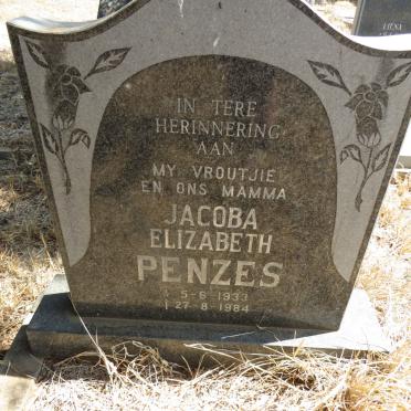 PENZES Jacoba Elizabeth 1933-1984