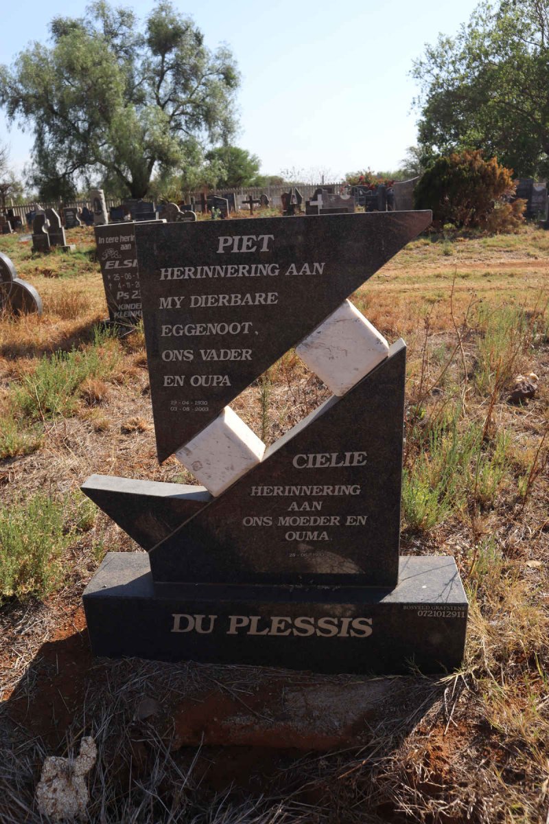 PLESSIS Piet, du 1930-2003 & Cielie 1933-