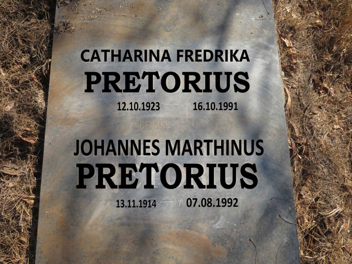 PRETORIUS Johannes Marthinus 1914-1992 & Catharina Fredrika 1923-1991