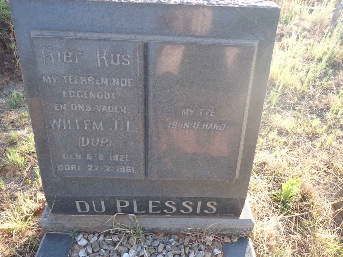 PLESSIS Willem J.L., du 1921-1961
