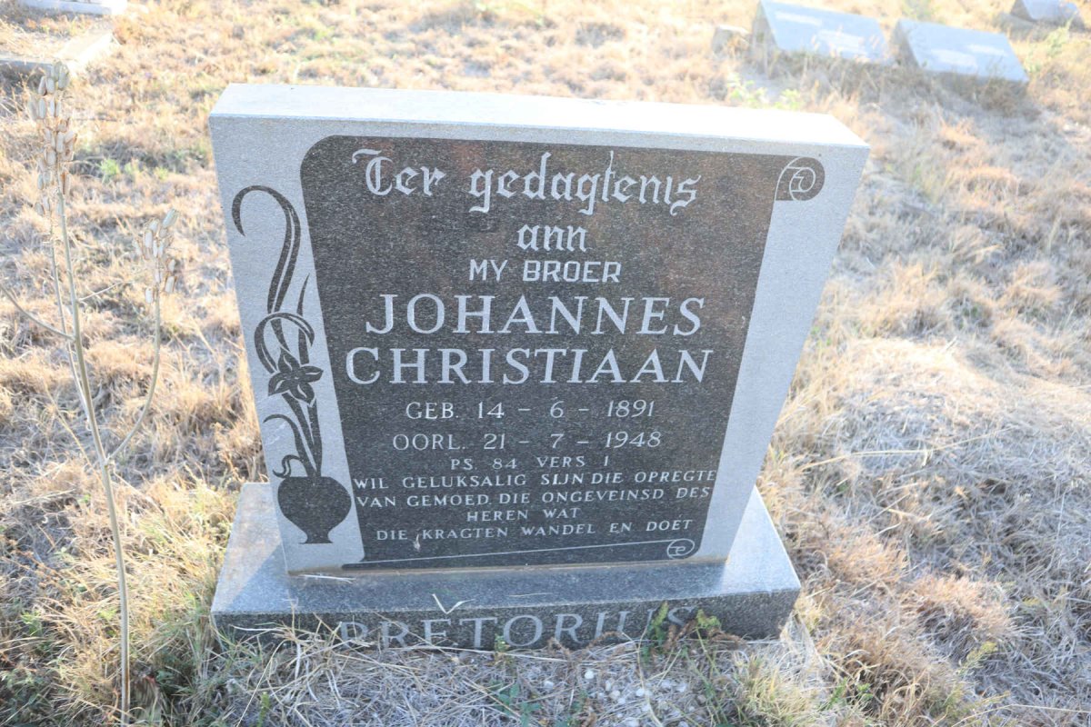 PRETORIUS Johannes Christiaan 1891-1948
